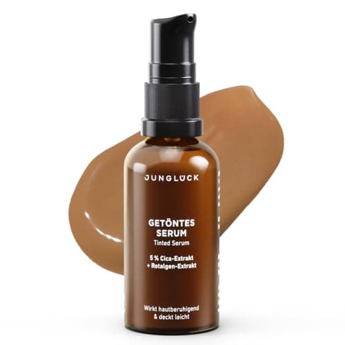 JUNGLÜCK Getöntes Gesichtsserum Vegan mit Hyaluronsäure - Gesichtspflege für ein natürliches No-Makeup-Look - Hell