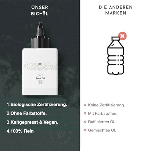 BIO Jojobaöl 100ml - Rein, Kaltgepresst - Reinigung und Pflege für Haut und Haare - Glasflasche
| 100ml BIO Jojobaöl -