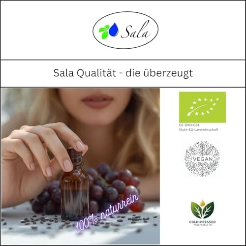 Sala Jojobaöl kaltgepresst BIO für Baby & Kind in Glasflasche 1 L EU Organic