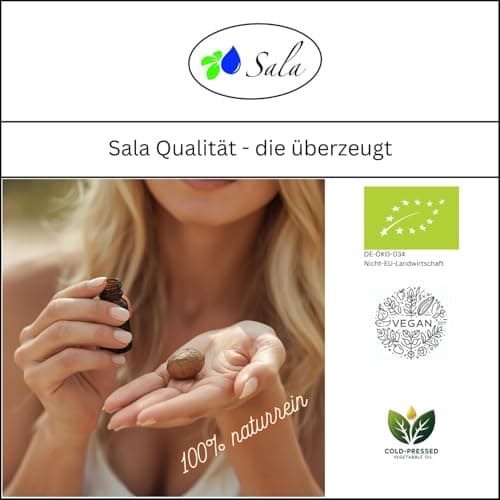 Sala Jojobaöl kaltgepresst BIO für Baby & Kind in Glasflasche 1 L EU Organic