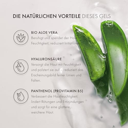 Satin Naturel Aloe Vera Gel 100% Vegan - Natürlich & Wirksam für Alle - Ideal für Sonnenbrand & nach SONNE - 200ml - Hau