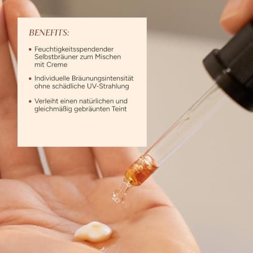 JUNGLÜCK Selbstbräunungskonzentrat - Vegan | Flüssiges Selbstbräuner Serum für sanfte und natürliche Bräune zum Mischen