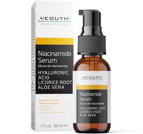 YEOUTH Niacinamide Serum für Frauen und Männer Anti Aging mit Hyaluronsäure und Aloe Vera 60ml