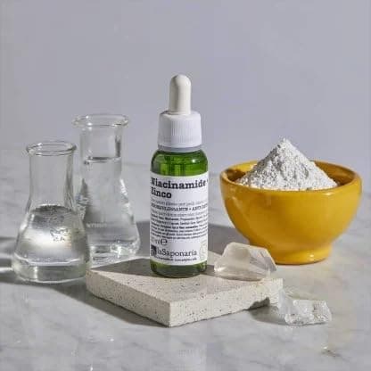 La Saponaria Niacinamid + Zink Anti-Alterungscreme für Fettige Haut mit Aknen und Vergrößerten Poren 30ml