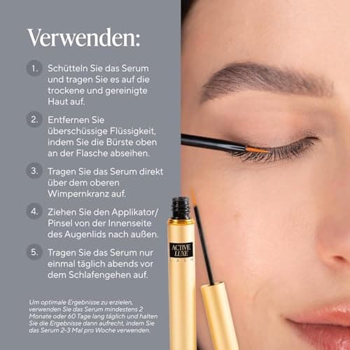 Active Luxe Wimpernserum - Schnelles Wachstum & Dichte Wimpern OHNE Hormone - Vegan & Klinisch Getestet - 1,5 ml  
Activ