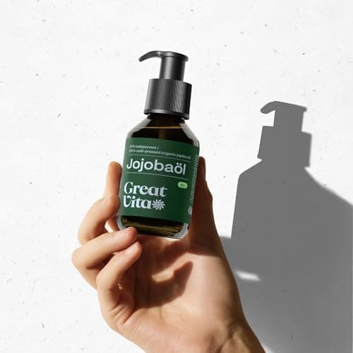 GreatVita Bio Jojobaöl Gold 100 ml - Feuchtigkeitspflege für trockene Haut & Kopfhaut - 100% rein & kaltgepresst - Träge