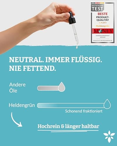 Heldengrün® BIO Jojobaöl - Sanftes Gesichtsöl & Haarepflege - Kosmetik für Gesicht, Haut & Haare COSMOS Organic von Ecoc