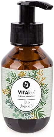 GreatVita Bio Jojobaöl Gold 100 ml - Feuchtigkeitspflege für trockene Haut & Kopfhaut - 100% rein & kaltgepresst - Träge