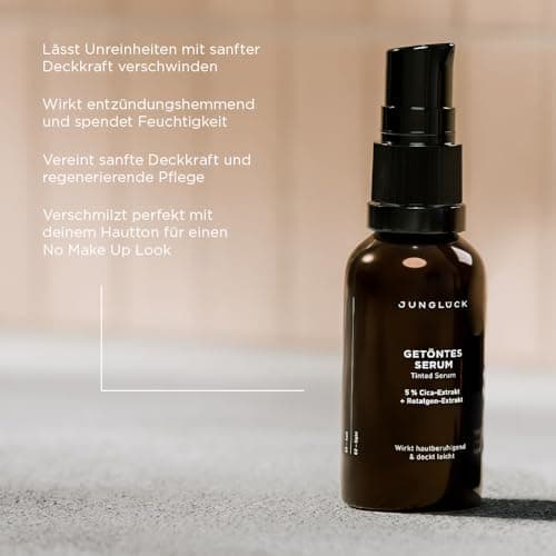 JUNGLÜCK Getöntes Gesichtsserum Vegan mit Hyaluronsäure - Gesichtspflege für ein natürliches No-Makeup-Look - Hell