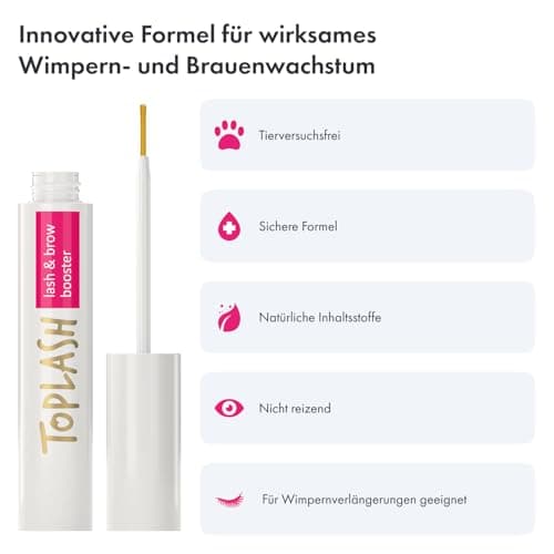 Wimpernwachstumsserum für längere dicke vollere Wimpern - natürliches Serum - 3 ml - Augenbrauenförderung