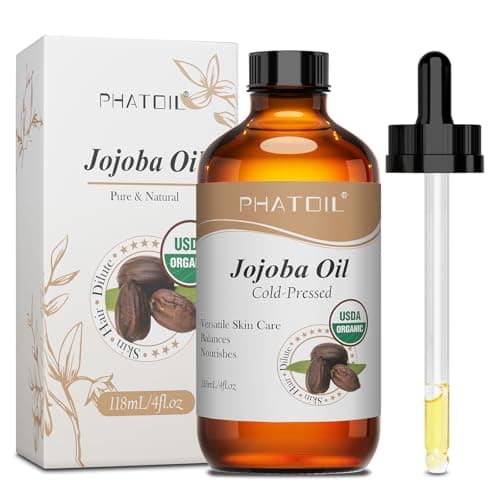 PHATOIL Bio-Kalte Druck Jojobaöl 118ML, USDA Organic Feuchtigkeitspflege für Haut und Haare, Hexanfrei,Vegan, Gesichtsöl