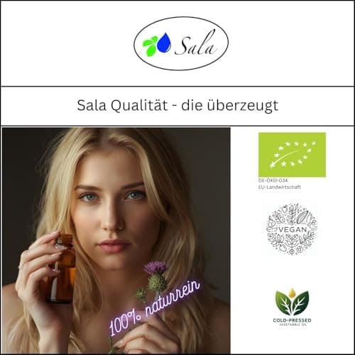 Sala Jojobaöl kaltgepresst BIO für Baby & Kind in Glasflasche 1 L EU Organic