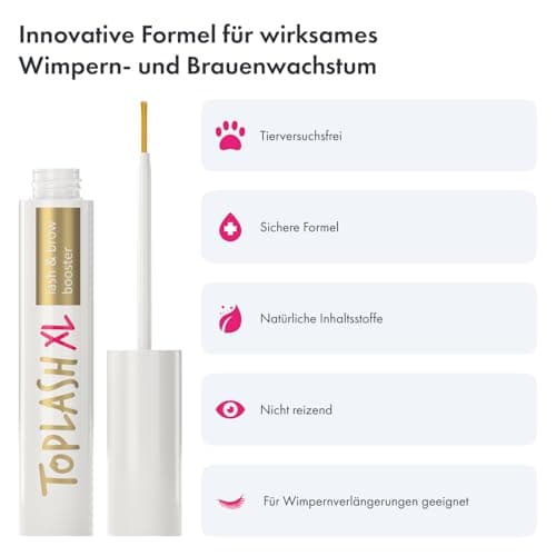 Wimpernwachstumsserum für längere dicke vollere Wimpern - natürliches Serum - 3 ml - Augenbrauenförderung