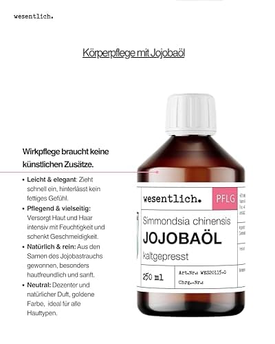 Nativ 100% Reines Jojobaöl kaltgepresst - Haut, Haare und Bart pflegen
| Nativ 100ml Jojobaöl kaltgepresst | Vegan | Ge
