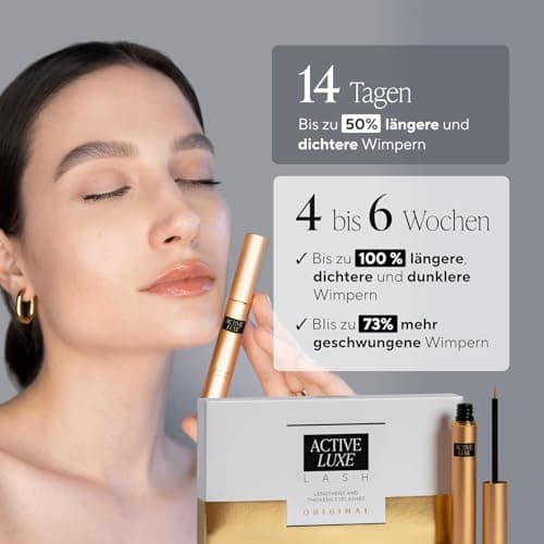 Active Luxe Wimpernserum - Schnelles Wachstum & Dichte Wimpern OHNE Hormone - Vegan & Klinisch Getestet - 1,5 ml  
Activ