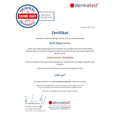 JUNGLÜCK Well Aging Creme – Vegan, 1% Retinaturel™ Bio-Arganöl, Ausgewogene Gesichtspflege - Mildert Fältchen & Linien,