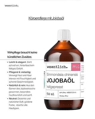 Nativ 100% Reines Jojobaöl kaltgepresst - Haut, Haare und Bart pflegen
| Nativ 100ml Jojobaöl kaltgepresst | Vegan | Ge