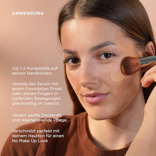 JUNGLÜCK Getöntes Gesichtsserum Vegan mit Hyaluronsäure - Gesichtspflege für ein natürliches No-Makeup-Look - Hell