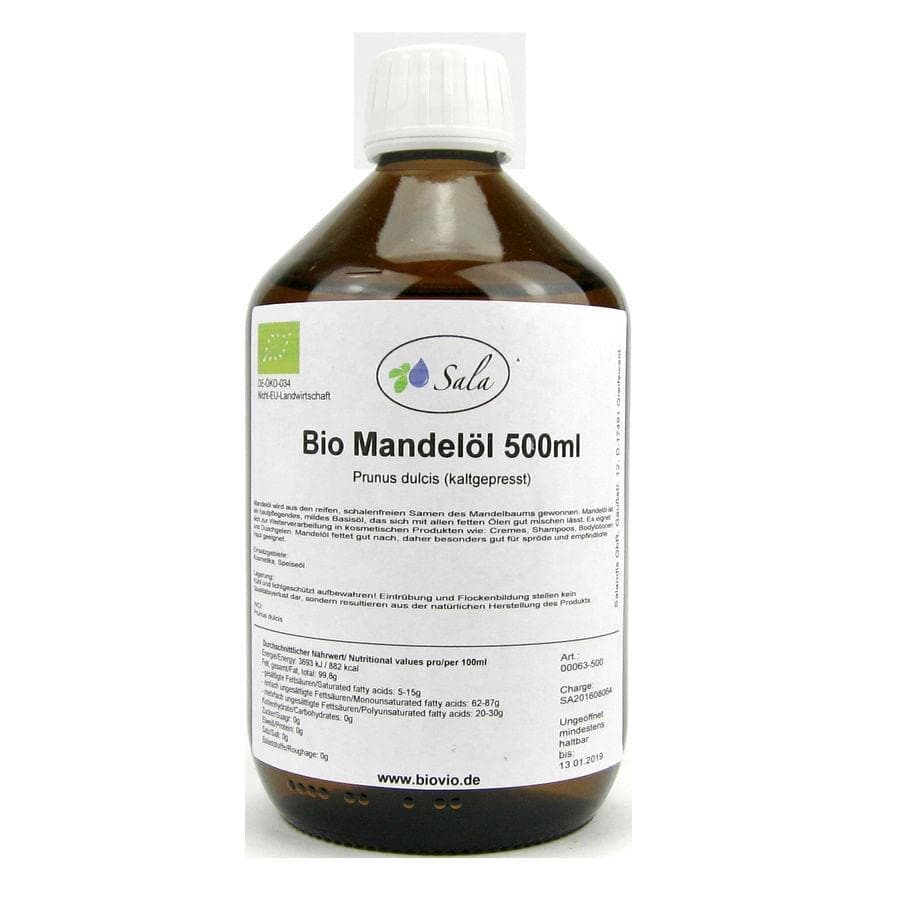 Sala Jojobaöl kaltgepresst BIO für Baby & Kind in Glasflasche 1 L EU Organic