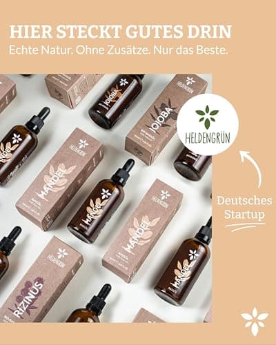Heldengrün® BIO Jojobaöl - Sanftes Gesichtsöl & Haarepflege - Kosmetik für Gesicht, Haut & Haare COSMOS Organic von Ecoc