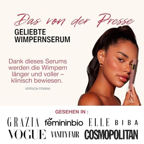 Rogold Roselash Wimperlotion Natürliches Serum Für Lange, Dichte Und Dickere Wimpern - Zu 95% Naturliche Inhaltsstoffe -