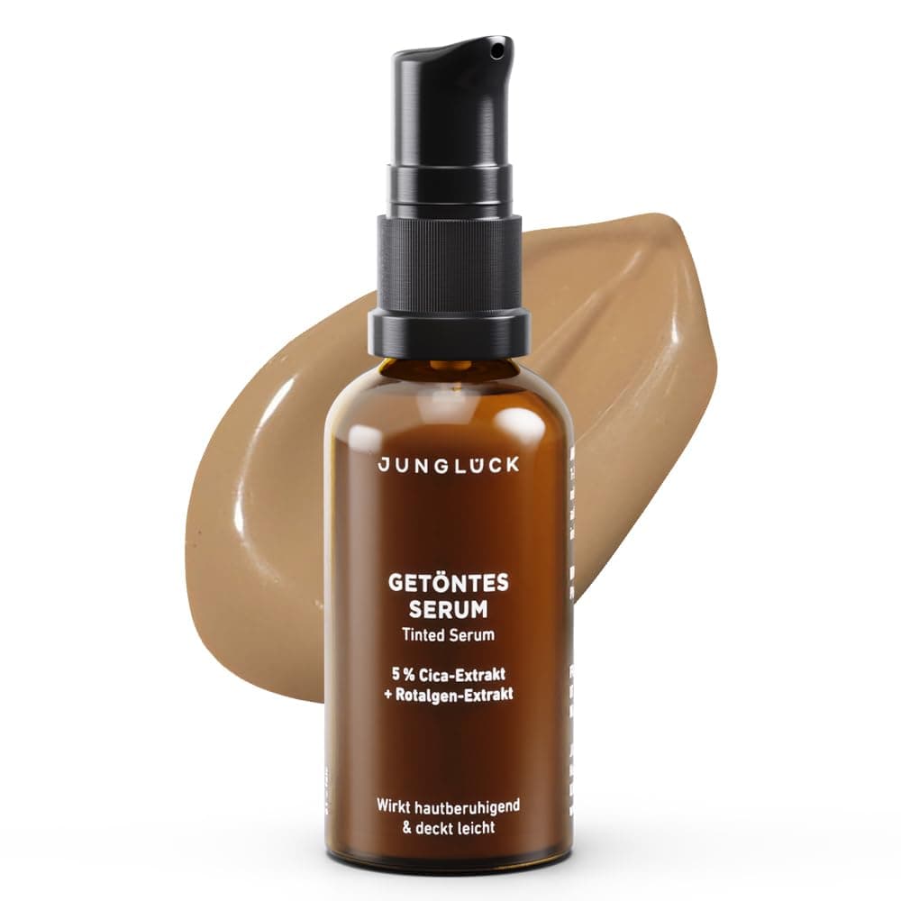 JUNGLÜCK Getöntes Gesichtsserum Vegan mit Hyaluronsäure - Gesichtspflege für ein natürliches No-Makeup-Look - Hell