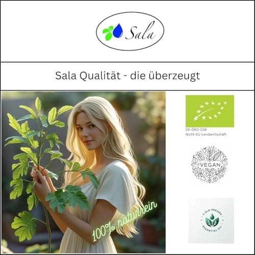 Sala Jojobaöl kaltgepresst BIO für Baby & Kind in Glasflasche 1 L EU Organic