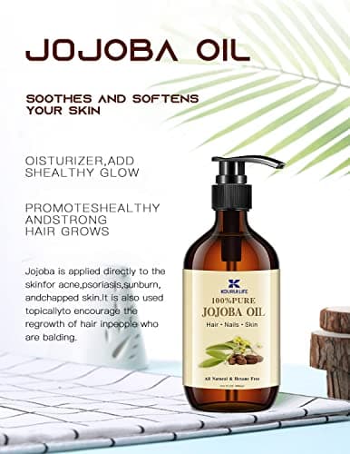 Jojobaöl Bio 1L - Hautpflege-Öl für Gesicht, Körper, Haare und Bart - 100% Rein und NatürlicheÖlös für natürliche Haut-