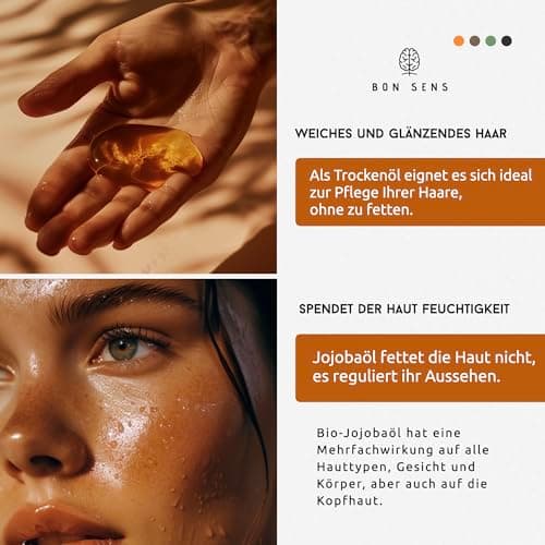 BIO Jojobaöl 100ml - Rein, Kaltgepresst - Reinigung und Pflege für Haut und Haare - Glasflasche
| 100ml BIO Jojobaöl -