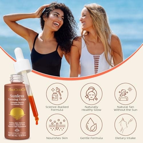 **Self Tanning Drops Für Eine Natürliche Bräune, 60ml, Sicher Und Langanhaltend, Für Alle Hauttypen, Selbstbräuner-Trop
