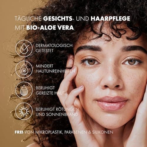 Satin Naturel Aloe Vera Gel 100% Vegan - Natürlich & Wirksam für Alle - Ideal für Sonnenbrand & nach SONNE - 200ml - Hau