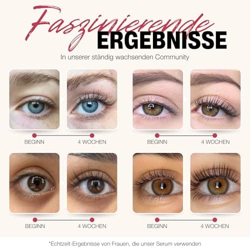Rogold Roselash Wimperlotion Natürliches Serum Für Lange, Dichte Und Dickere Wimpern - Zu 95% Naturliche Inhaltsstoffe -
