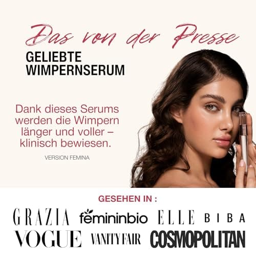 Rogold Roselash Wimperlotion Natürliches Serum Für Lange, Dichte Und Dickere Wimpern - Zu 95% Naturliche Inhaltsstoffe -