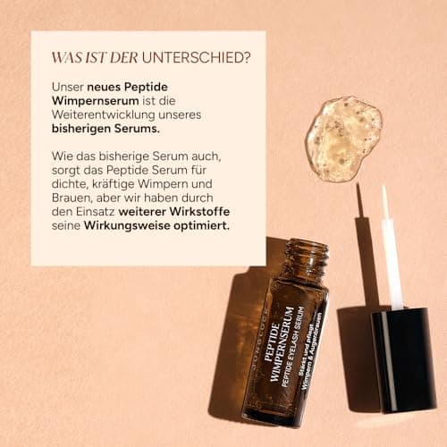 JUNGLÜCK Peptide Wimpernserum Ohne Hormone - Vegan | Für lange und dichte Wimpern | Wachstumserum mit 5-fach Wirkkomplex