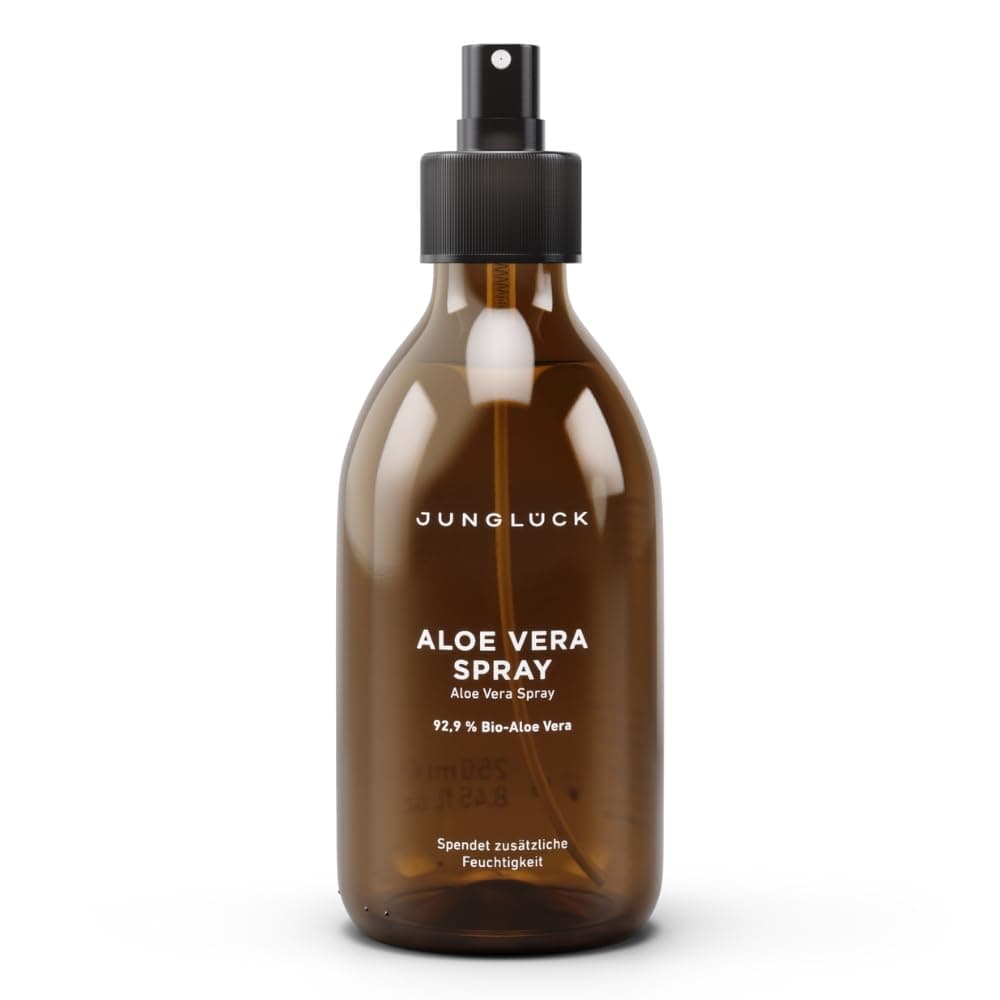 JUNGLÜCK Aloe Vera Spray 250ml - Vegan | Bio Aloe Vera - Natürliche After Sun Pflege | Kühlende Erfrischung und Feuchtig