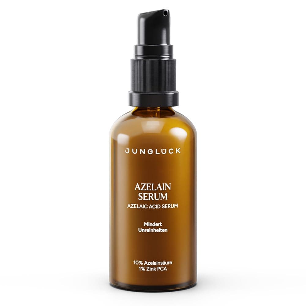 JUNGLÜCK Azelain Serum - Vegan, beruhigendes Gesichtsserum gegen Pickel & Rötungen - Azelainsäure reduziert Pigmente, Pi